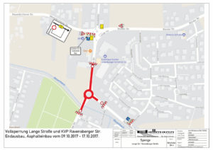 Detailplan Spenge Vollsperrung 9. bis 17. Oktober