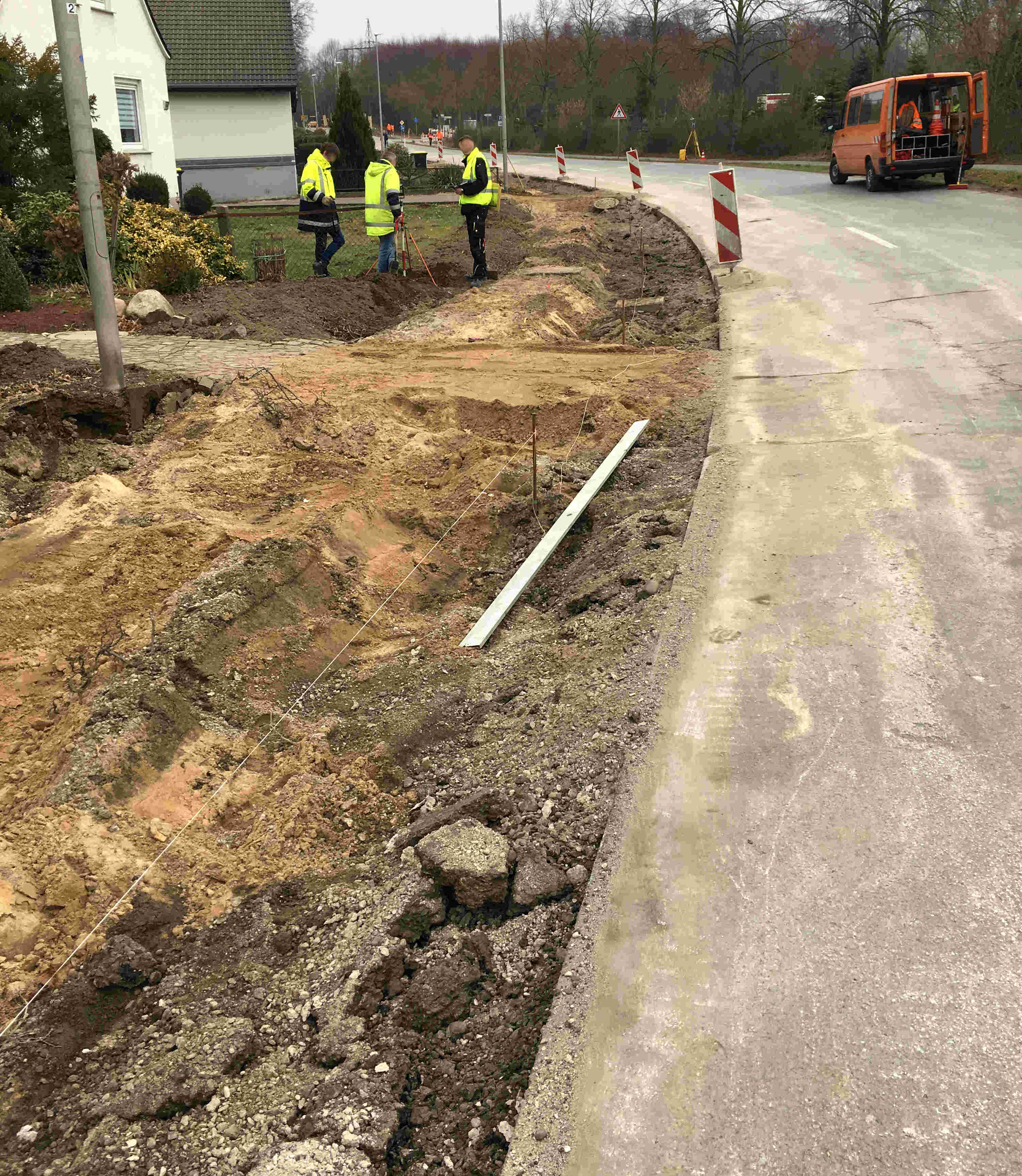 Maschstraße Hiddenhausen Bauarbeiten Gehweg