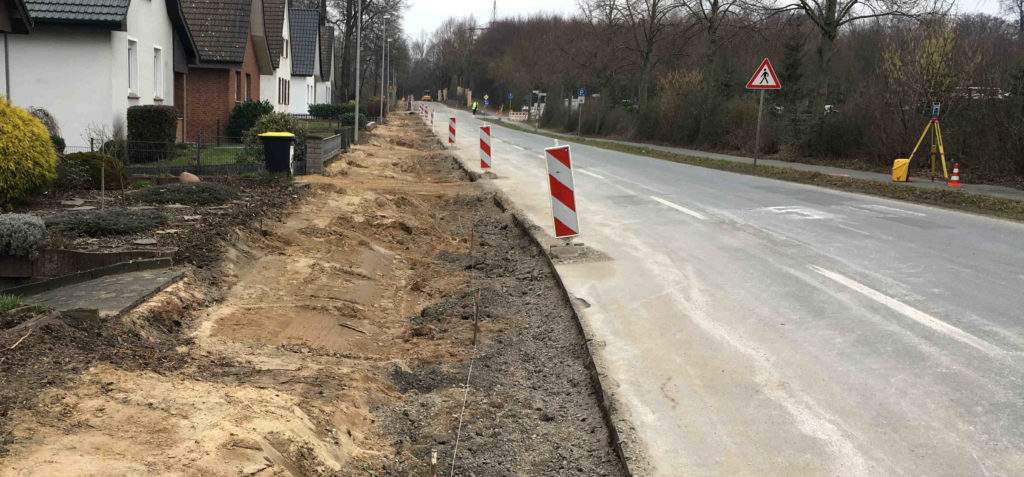 Maschstraße Hiddenhausen Bauarbeiten Gehweg